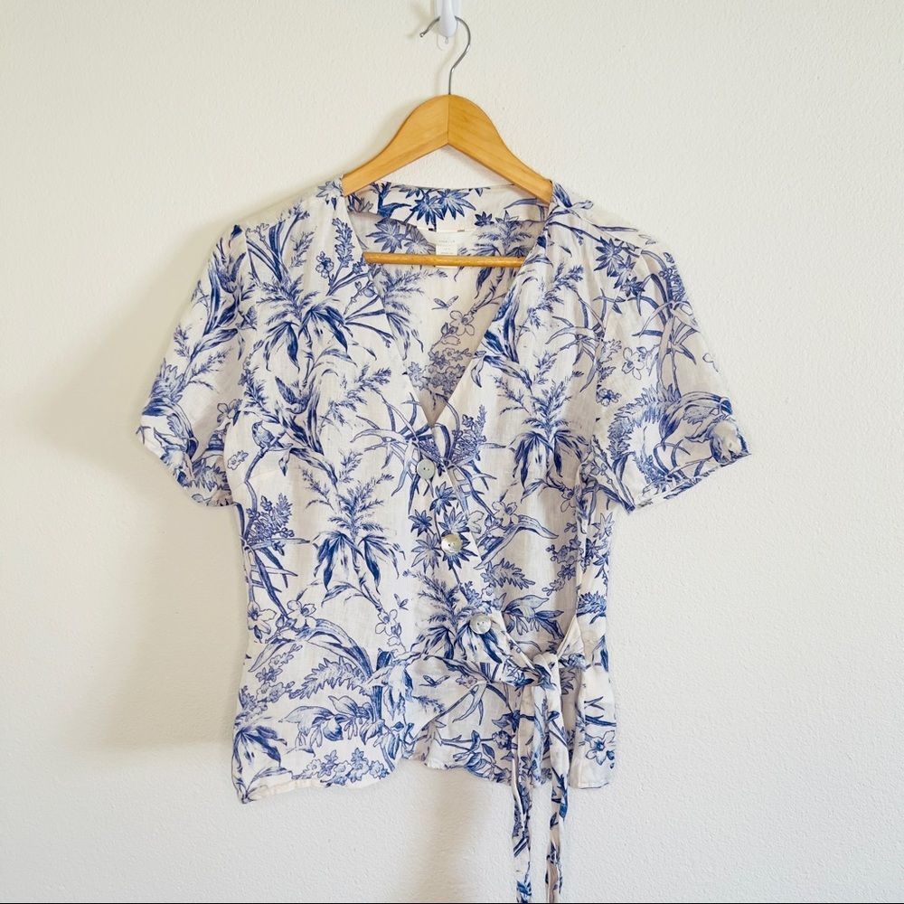 🍁3 for $15 🍁 H&M Linen Wrapover Blouse